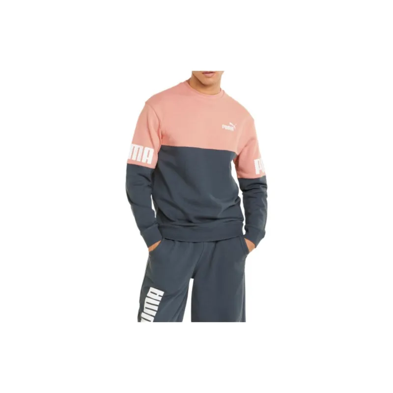 PUMA Sweatshirts Men Gray Blue Rose Pink-3