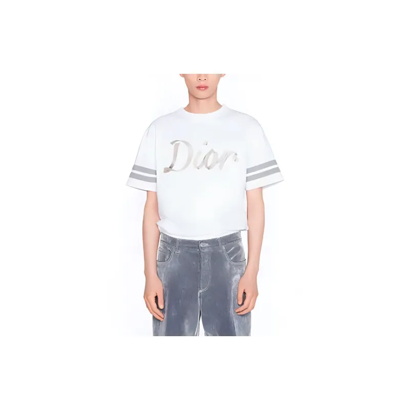 DIOR Relaxed Fit Ribbon Logo T Shirt-3