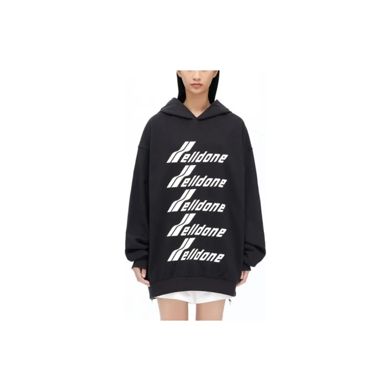 WE11DONE Logo-print Cotton Hoodie-1