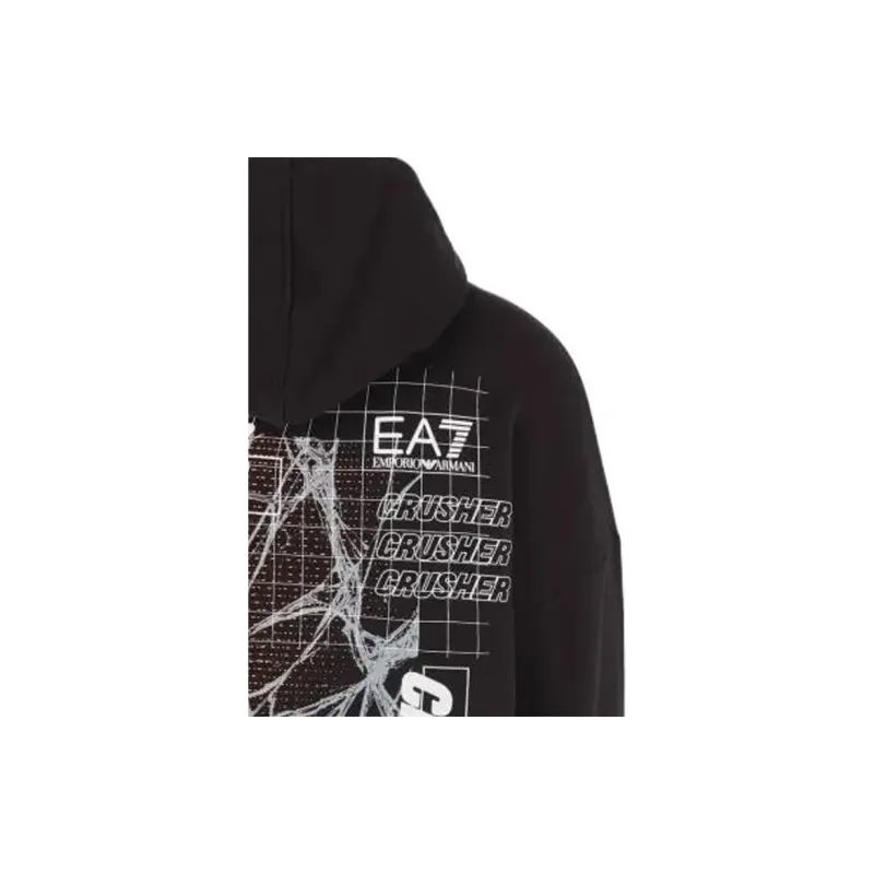 EA7 EMPORIO ARMANI Slogan-print Cotton Hoodie-6