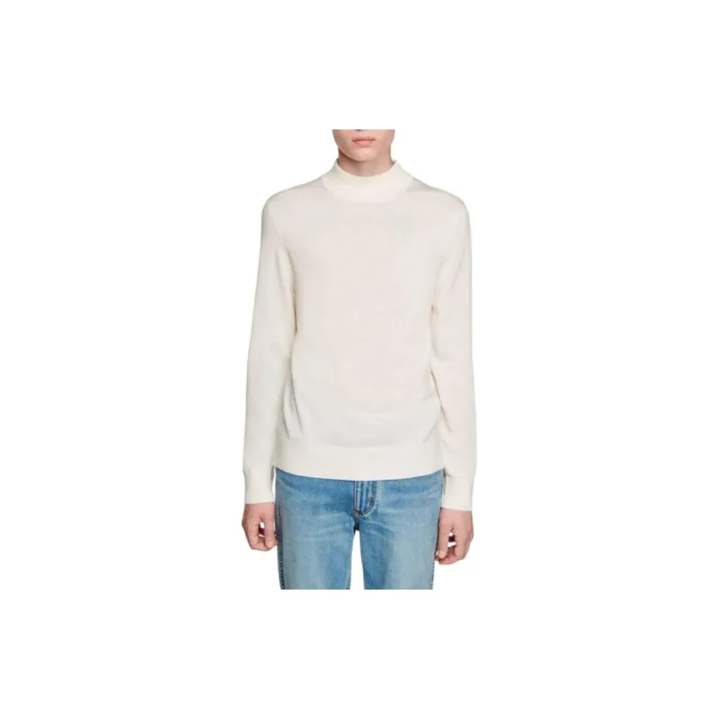 Sandro Wool Jumper Sweater Men's White-3