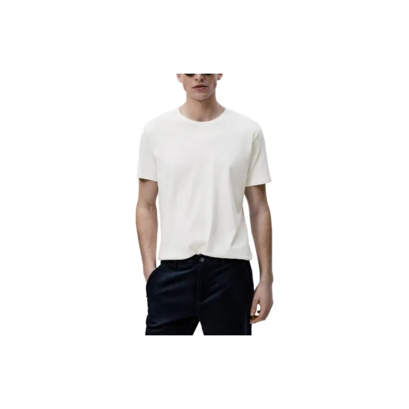 Massimo Dutti T Shirts Men Ecru-2