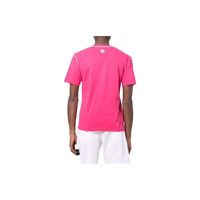 STONE ISLAND T Shirts Men Pink-3