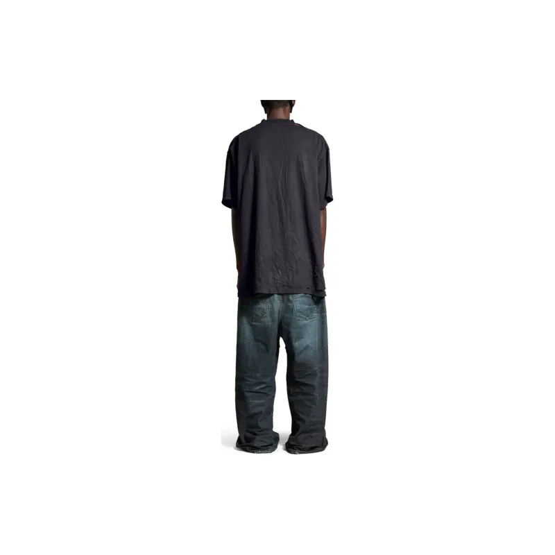 Balenciaga Men's Planet Earth T-shirt Oversized Black-3