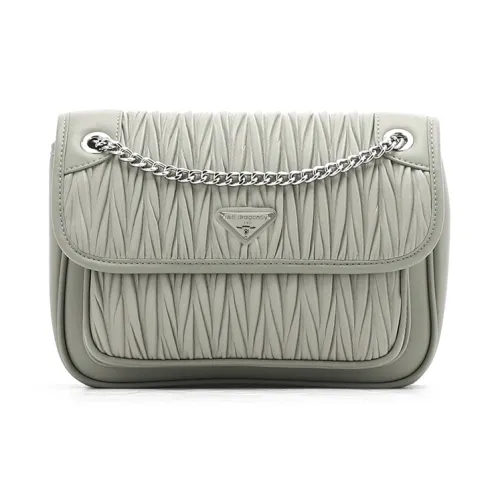 RED DRAGONFLY PU One Shoulder Small Square Bag Women's Light Gray Green