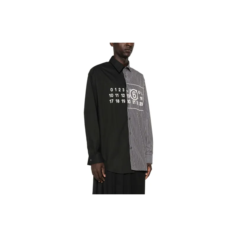 MM6 Maison Margiela Asymmetric Striped Shirt-3