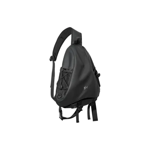 MOYYI PVC Sling jeans bag Regular Men's Black