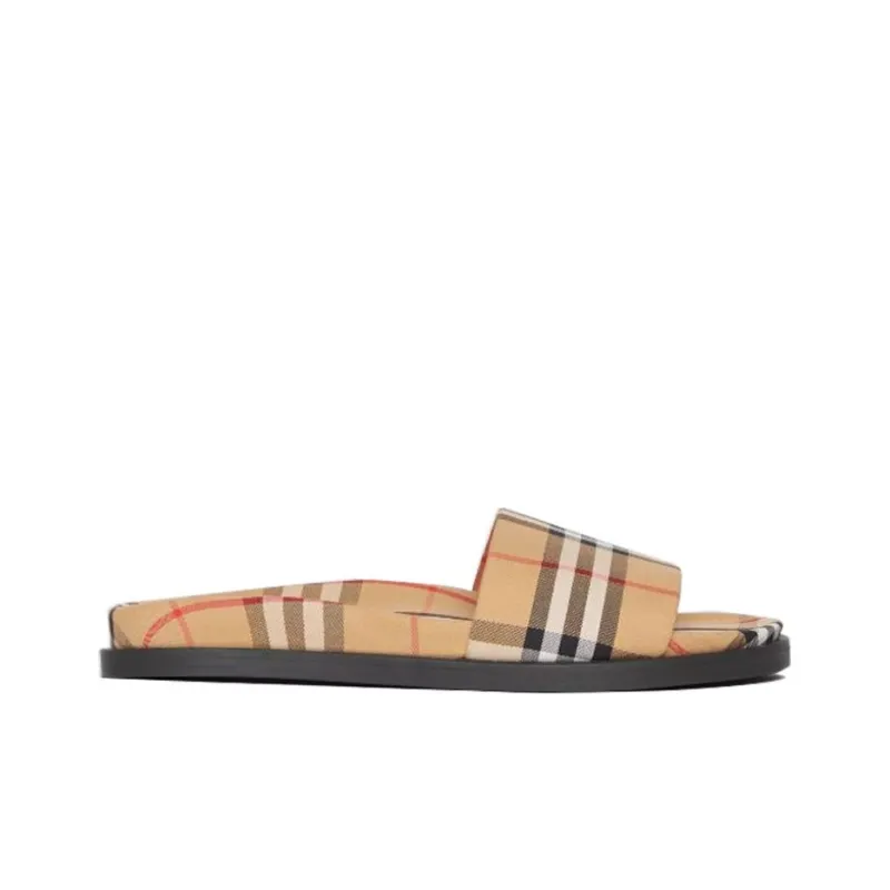 Burberry Vintage Slide Slippers Men's Classical Style Yellow-1
