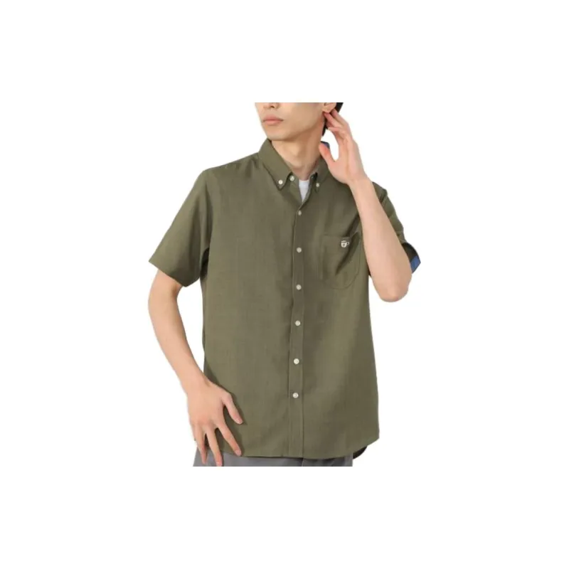 Beams Shirts Men Olive Green-5
