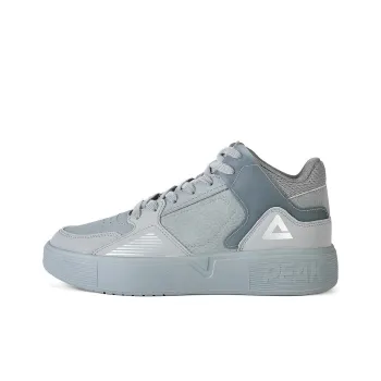 PEAK Lightweight Large Triangle 1.0 Anti Slip Wear Resistant Mid Top Skateboard Shoes Men's Silver Gray