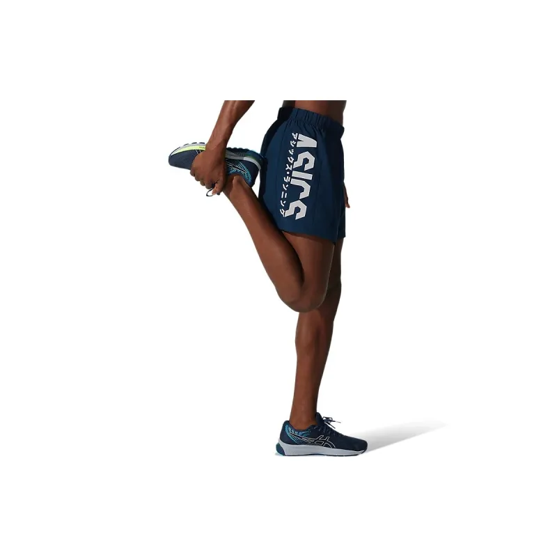 Asics Sports Shorts Unisex Dark Blue Silver-3