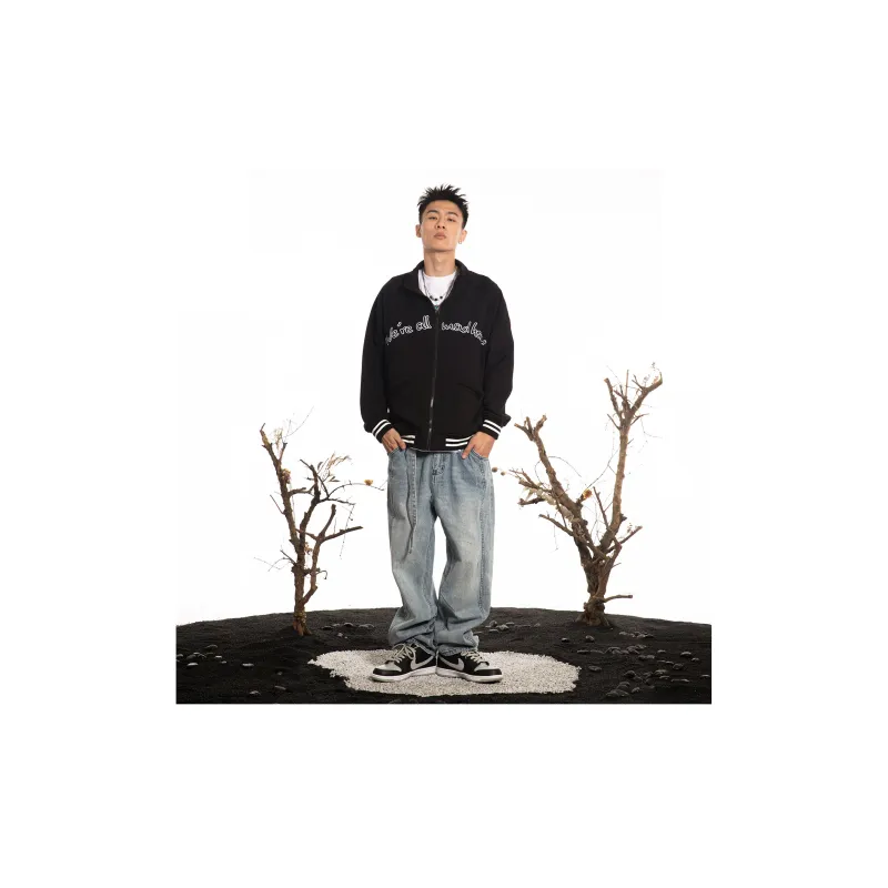 Athief Stand Collar Loose Fit Sweatshirt Unisex Black-5