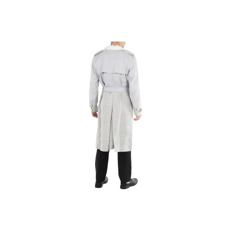 Burberry Trench Coat Men's Gray White-3