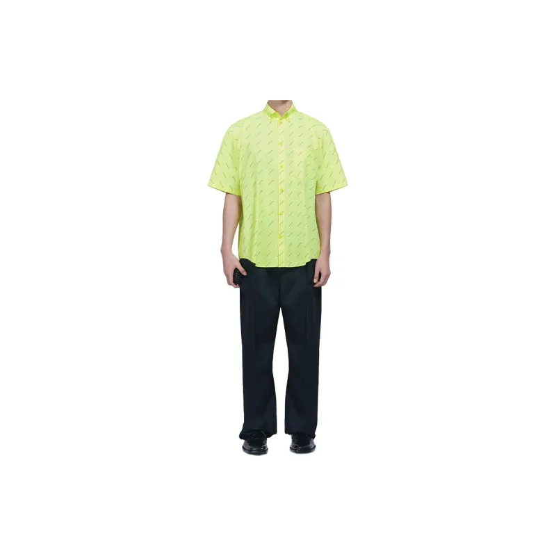 Balenciaga Shirt Men's Fluorescent Yellow-5