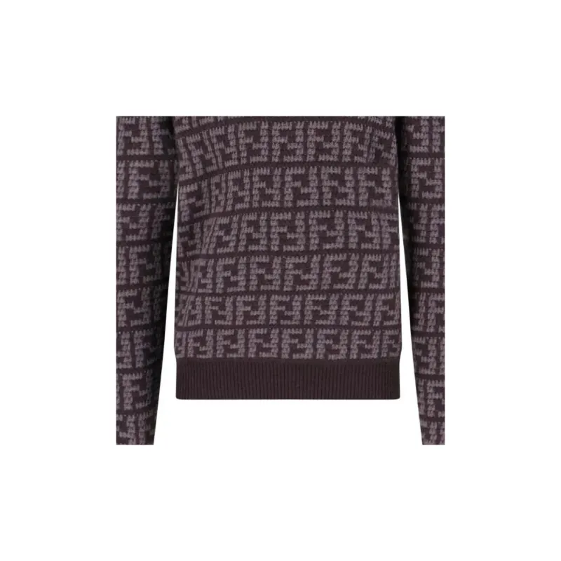 FENDI Monogrammed Intarsia Knit Sweaters-6
