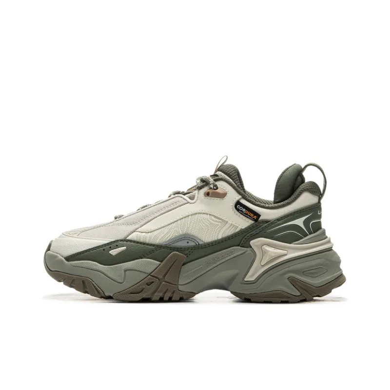 LiNing CF Su Chi 3 Cushioning, Slip Resistant, And Abrasion Resistant Low Top Hiking Shoes Women's Beige Green-0