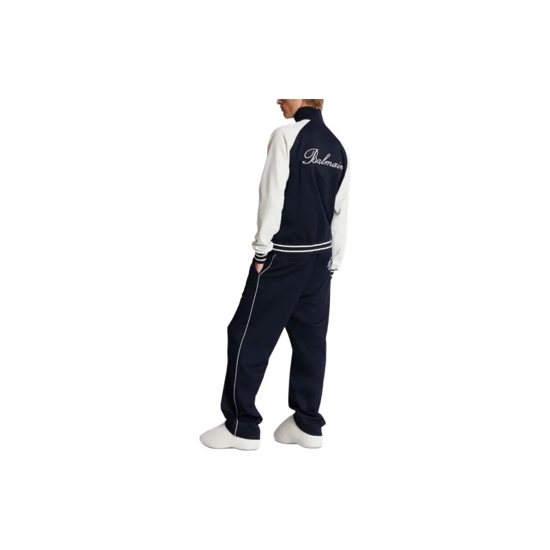 BALMAIN Logo appliqué Varsity Jacket-5