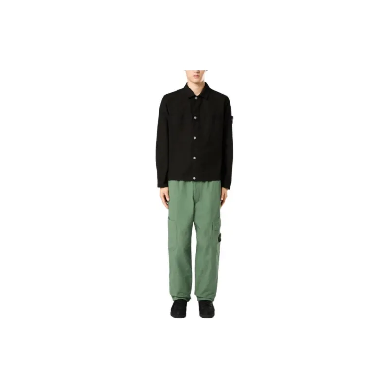 STONE ISLAND Logo Patch Shirt Jacket-1