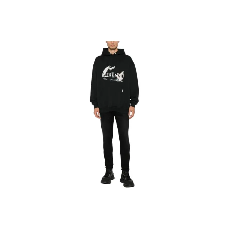 REPRESENT Logo print Cotton Hoodie-2