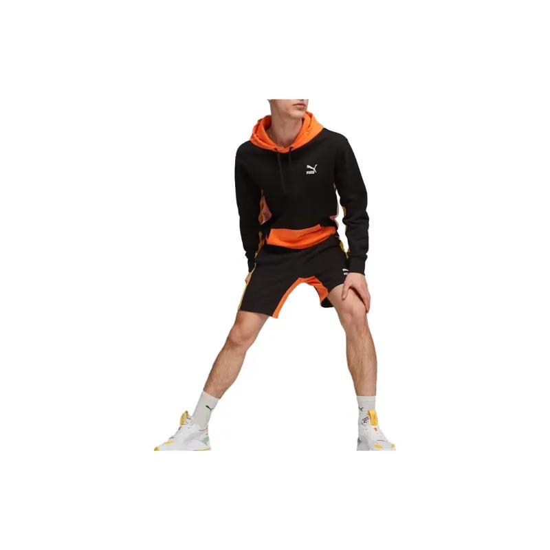 PUMA ESS Sweatshirts Men Black Orange-2