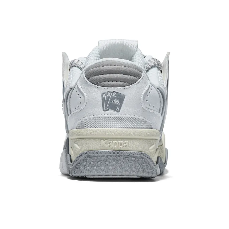 Kappa Slip Resistant Coverage Low Top Skateboard Shoes Unisex Gray White-4