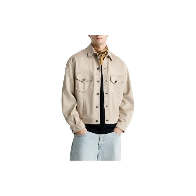 ZARA Jackets Men Beige-2
