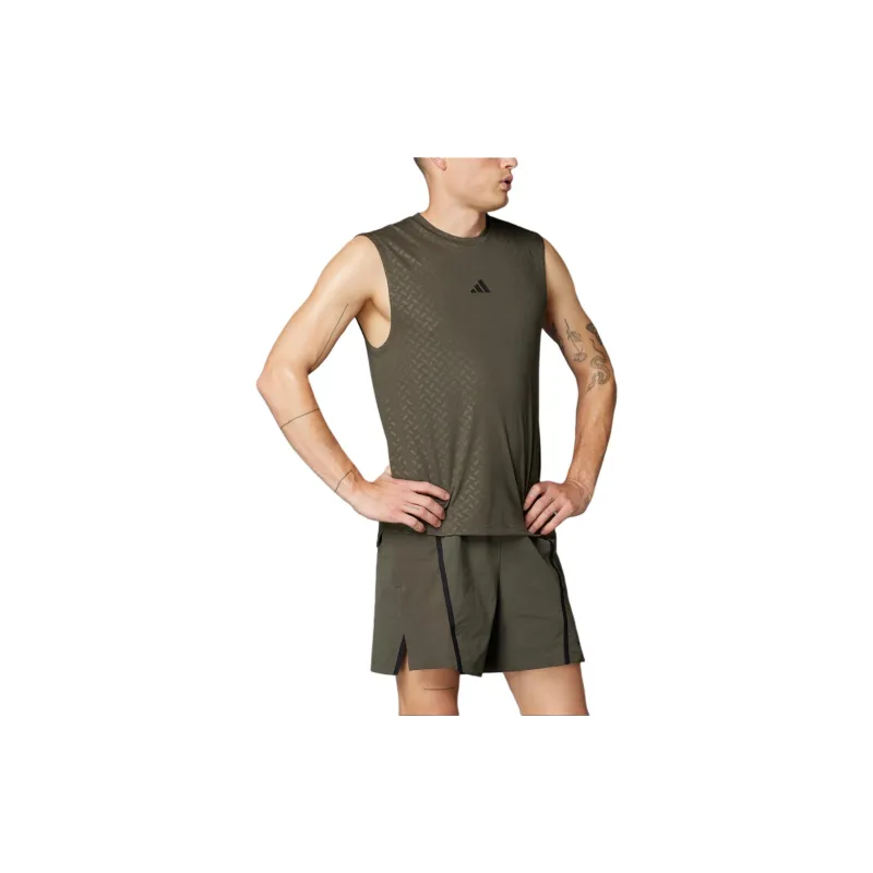 Adidas Tank Tops Men's Dark Olive Green/Black-2