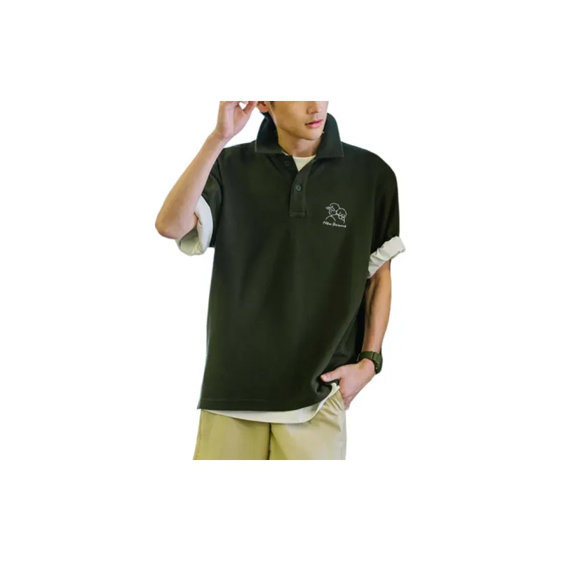 New Balance Polo Shirt Unisex Dark Khaki Green-2