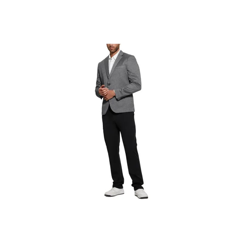 GUESS Harlow Herringbone Blazer Business Suit Men's Gray-1