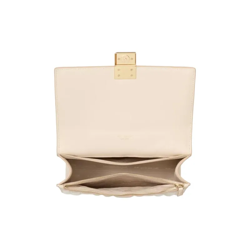 Kate Spade Cow Leather Shoulder Bag Crossbody Bag Handbag Women's Ecru-3