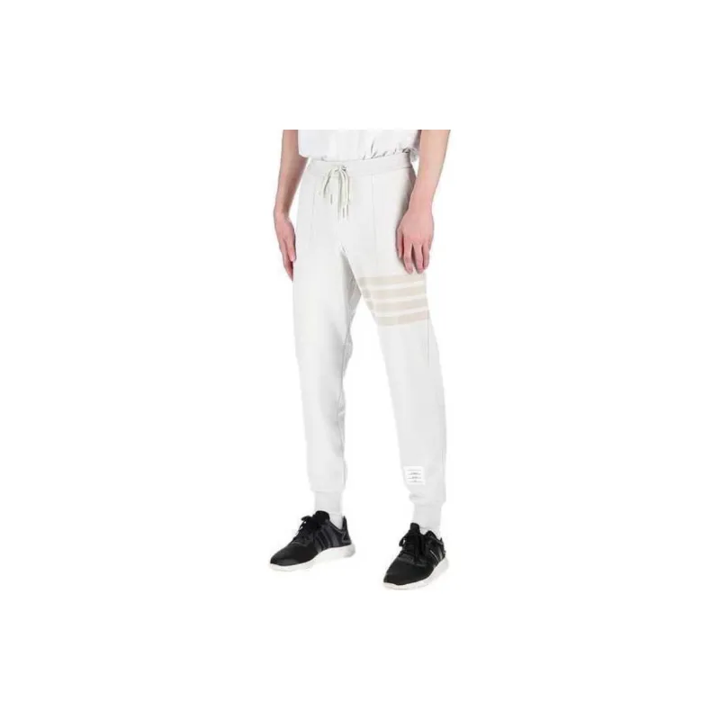 THOM BROWNE· THOM BROWNE FW23 Early Autumn Collection Knitted Sweatpants Men's Natural White-2