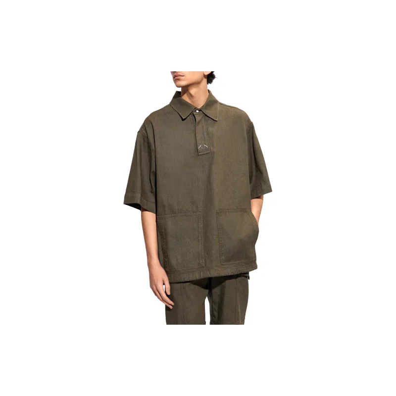 Alexander McQueen Logo Embroidered Short Sleeved Denim Polo Shirt-2
