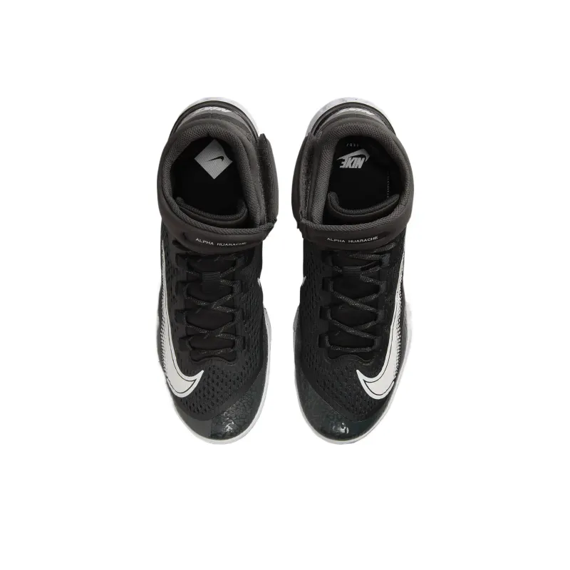 Nike Alpha Huarache Elite 4 Mid Black Dark Smoke Grey White-3