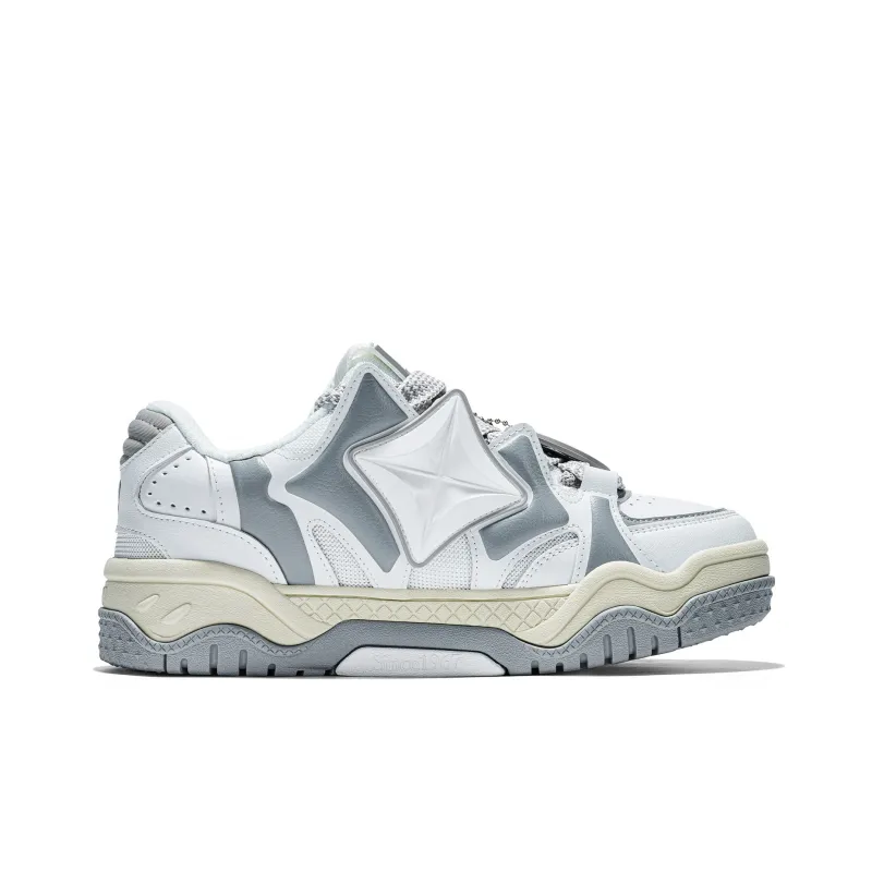 Kappa Slip Resistant Coverage Low Top Skateboard Shoes Unisex Gray White-1