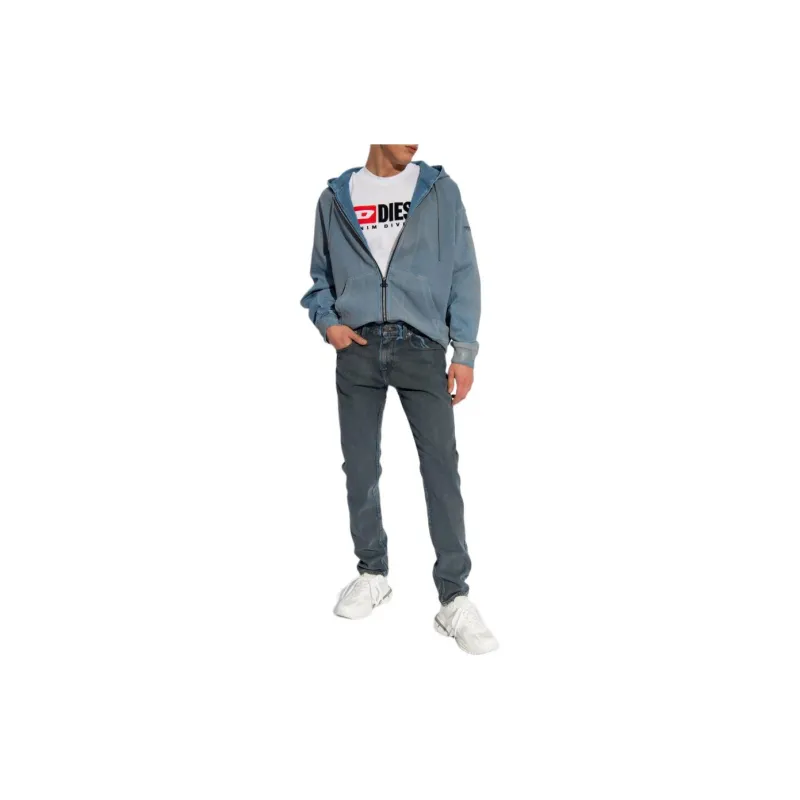 DIESEL D GIR S Zip Up Drawstring Hoodie-1