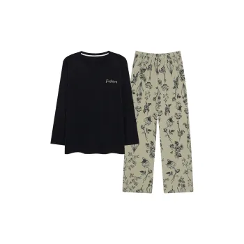 Mulong Family Pajama Set Women's Black