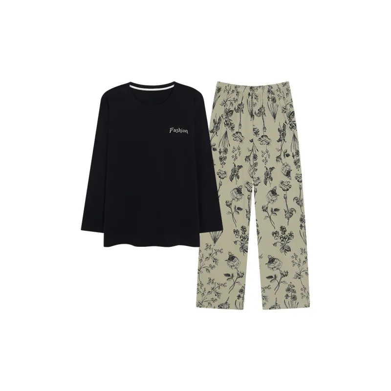 Mulong Family Pajama Set Women's Black-0