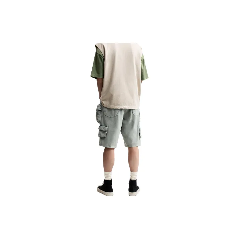 ZARA Denim Shorts Men's Turquoise-3