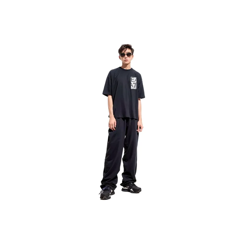 Ea7 EMPORIO ARMANI Logo Printed Crewneck T-Shirt-3