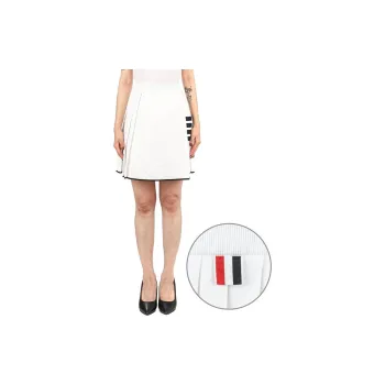 THOM BROWNE 4-Bar High Waist Pleated Skirt