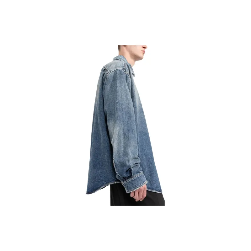 Balenciaga Shirt Loose Fit Style Men's Blue-2