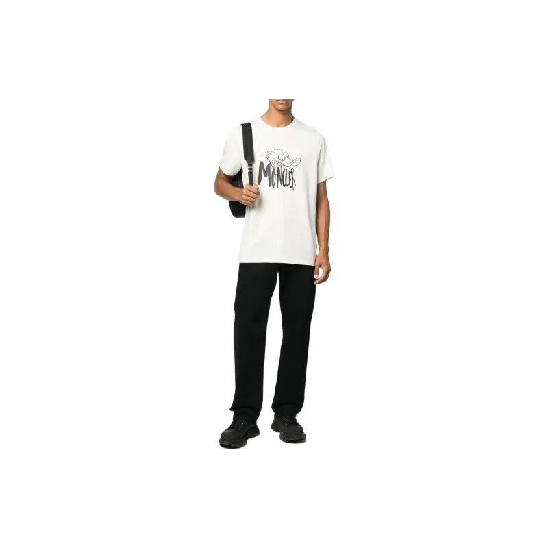 Moncler T Shirts Men Ecru-1