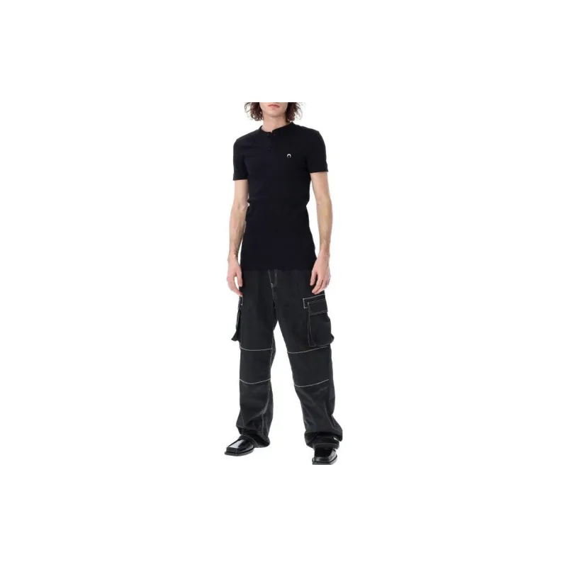 Marine Serre Polo Shirts Men Black-1