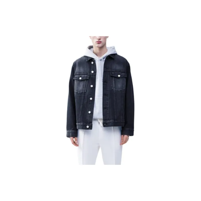 H&M Denim Jacket Men's Dark Denim Gray-1
