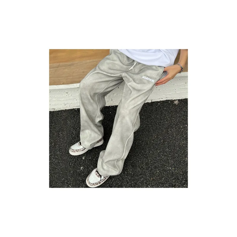 404MOB GANG SS24 Casual Pants Unisex Gray-2