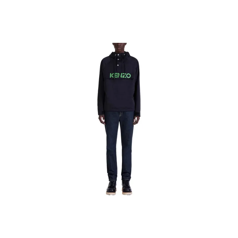 KENZO Logo Printed Drawstring Hoodie-2