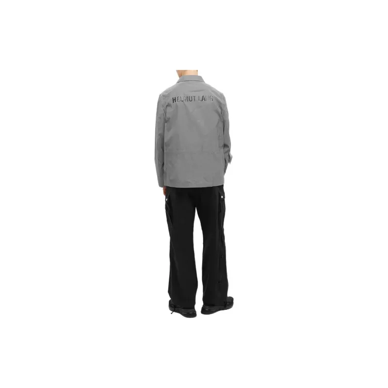 Helmut Lang Logo Embossed Front Zipped Shirt Jacket-2