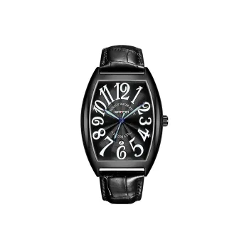 Sanda Mechanical Movement Leather Strap Watch Men's Watches Black Dial