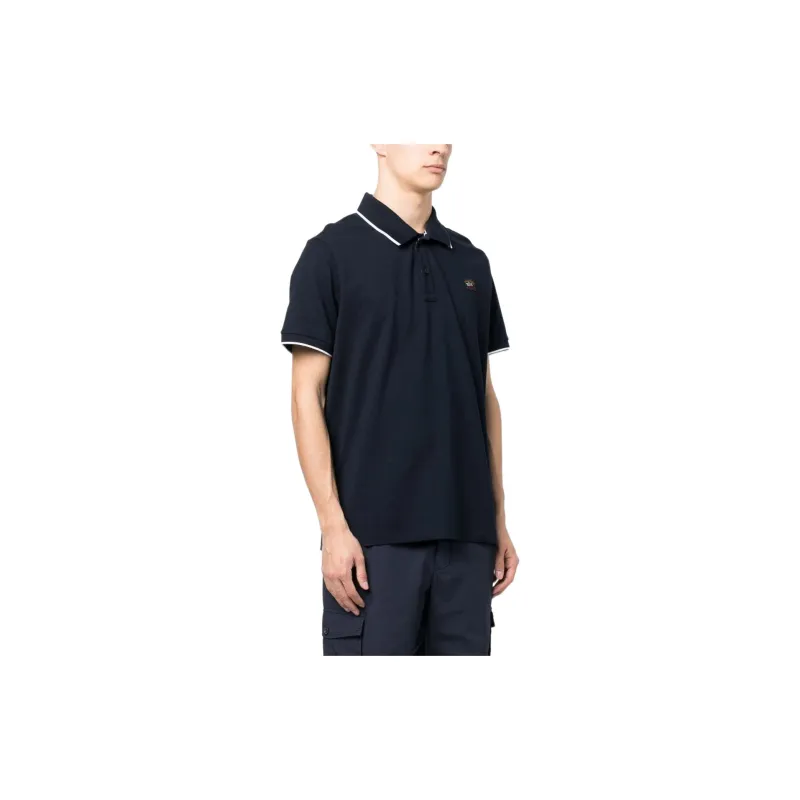 Paul & Shark Logo patch Cotton Polo Shirt-3