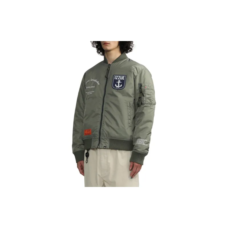 Izzue Patches detail Padded Bomber Jacket-2